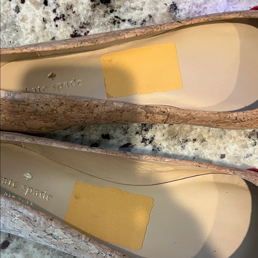 Kate Spade Cork Flats with Pink Bow - Picture 3 of 9